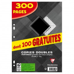L.300 Copies Double Seyes A4 90G Clairefontaine