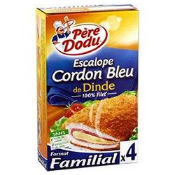 400G Escalope De Dinde Cordon Bleu Familial Père Dodu