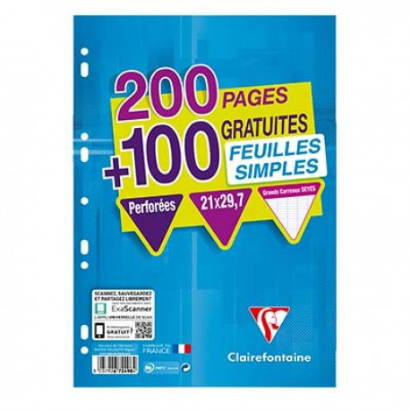 L.300 Feuillet Mobile A4 Seyes 90G Clairefontaine