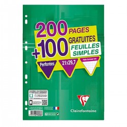 L.300 Feuilles Simple A4 5X5 Clairefontaine