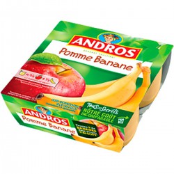 4X100G Compote Pomme Banane Andros