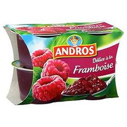 4X100G Compote Delice Framboise Andros