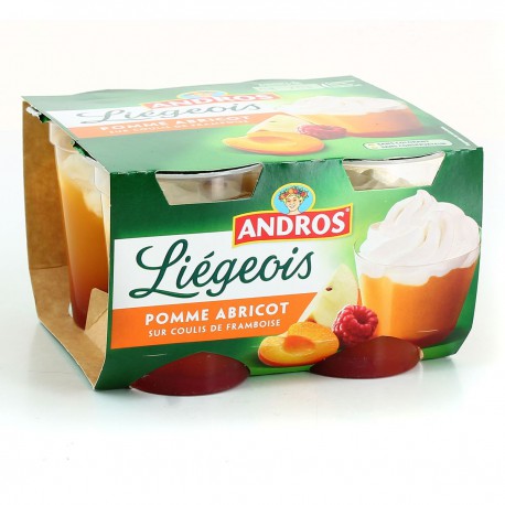 4X100G Liegeois Abricot/Framboise Andros