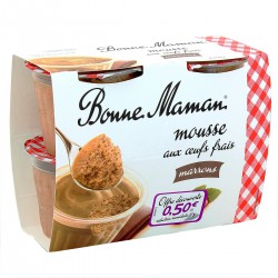 4X50G Mousse Aux Oeufs Frais Marrons Bonne Maman