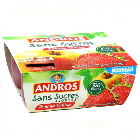 Andros Pomme-Fraise Ssa 4X100G
