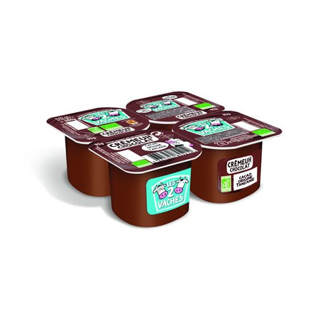 4X95G Creme Dessert Chocolat Bio Les 2 Vaches