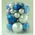 Lot De 30 Boules Argent Bleu