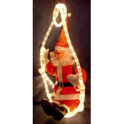Pere Noel Sur Cordon Lumineux