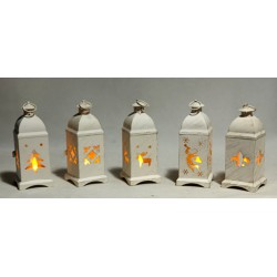 Lanterne Blanche Avec Motif