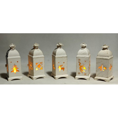 Lanterne Blanche Avec Motif