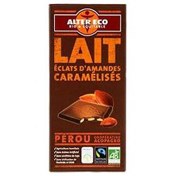 Chocolat Lait Eclats Damandes Caramélisées Bio 100G