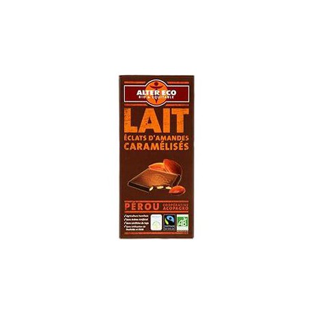 Chocolat Lait Eclats Damandes Caramélisées Bio 100G