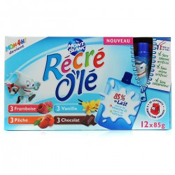 12X85G Creme Chocolat/Vanille/Framboise Recre Ole