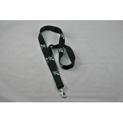 10 Lanyards Noir + Logo Blanc