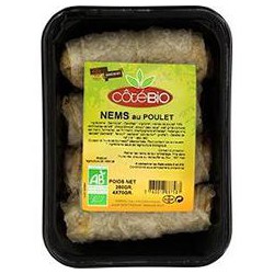 4X70G Nems Au Poulet, Nems Au Poulet Produit Biologique Log