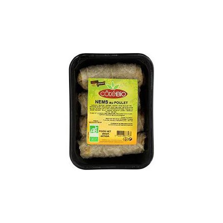 4X70G Nems Au Poulet, Nems Au Poulet Produit Biologique Log