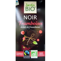 100G Tablette Chocolat Noir/Framboise Jardin Bio