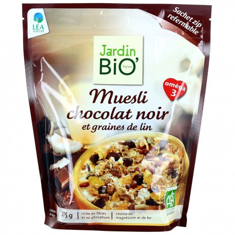 375G Muesli Chocolat Noir Jardin Bio