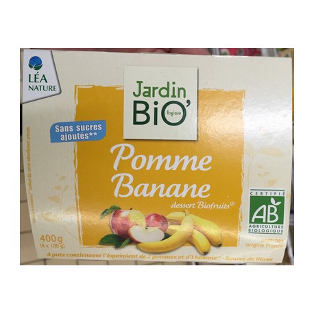 Dessert 100% Fruit Pomme Banane 4X100Gr Jardin Bio