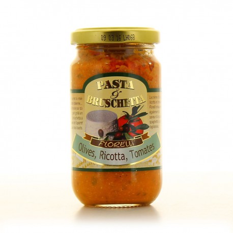 190G Bruschetta Olive Ricotta Tomate Florelli