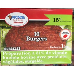 10X100G Burger 51%Viande 15%Mg