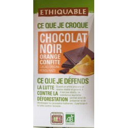 Ethiquable Chocolat Noir Orange Tablette 100G