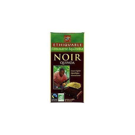 100G Tablette Chococolat Noir Quinoa Ethiquable