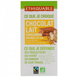 Ethiquable Chocolat Lait Sesam Gingembre 100G