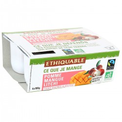 4X100G.Dessert Litchi Banane Ethiquable
