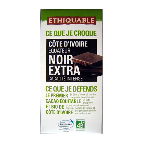 100G Tablette Chocolat Noir Tradition Ethiquable