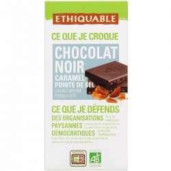 100G Tablette Chocolat Noir Caramel Sel Bio Ethiquable