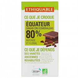 100G Tablette Chocolat Noir 80% Equat Bio Ethiquable
