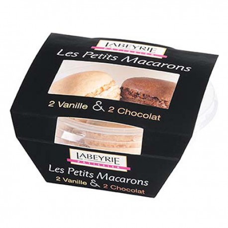50G 4 Petits Macarons Chocolat&Vanille Labeyrie