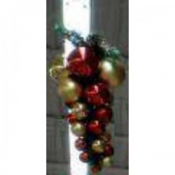 2 Grappe Boules Rouge Et Or