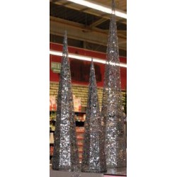 3 Cones Pailletes Argent