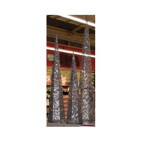 3 Cones Pailletes Argent