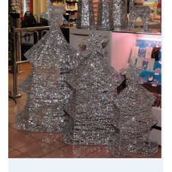 3 Sapins Pailletes + Etoile Ar