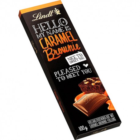 Tablette 100G Chocolat Hello Caramel Brownie Lindt