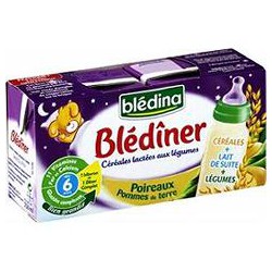 Bledina Lait Poireaux/Pomme De Terre Dès 6 Mois Blédîner 2X250Ml