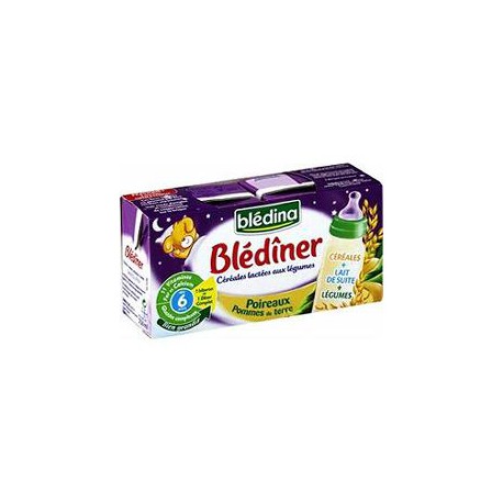 Bledina Lait Poireaux/Pomme De Terre Dès 6 Mois Blédîner 2X250Ml