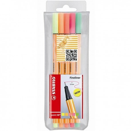 Stabilo Pochette 5 Pt 88 Fluo