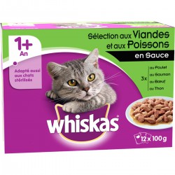 Whiskas 1+Vdes Poi Sce 12X100G