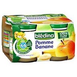 Pack 4X130G Pomme/Banane Bledina