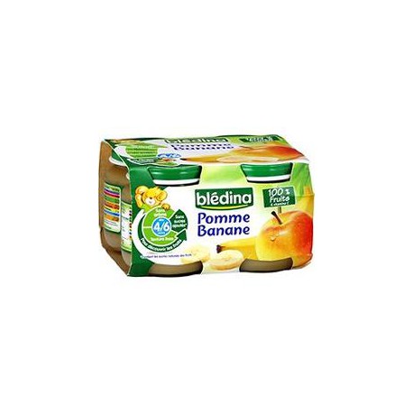 Pack 4X130G Pomme/Banane Bledina