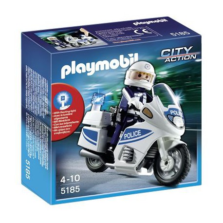 Playmo Motard Police Lum Clign
