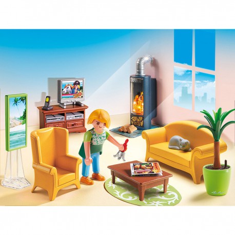 Playmo Salon Avec Poele A Bois