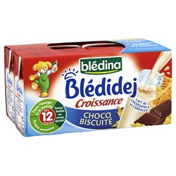 Bledina Blédi Déj Choco-Biscuité Dès 12 Mois Briques 4X250Ml