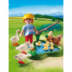 Playmo Enfant Avec Oies Et Can