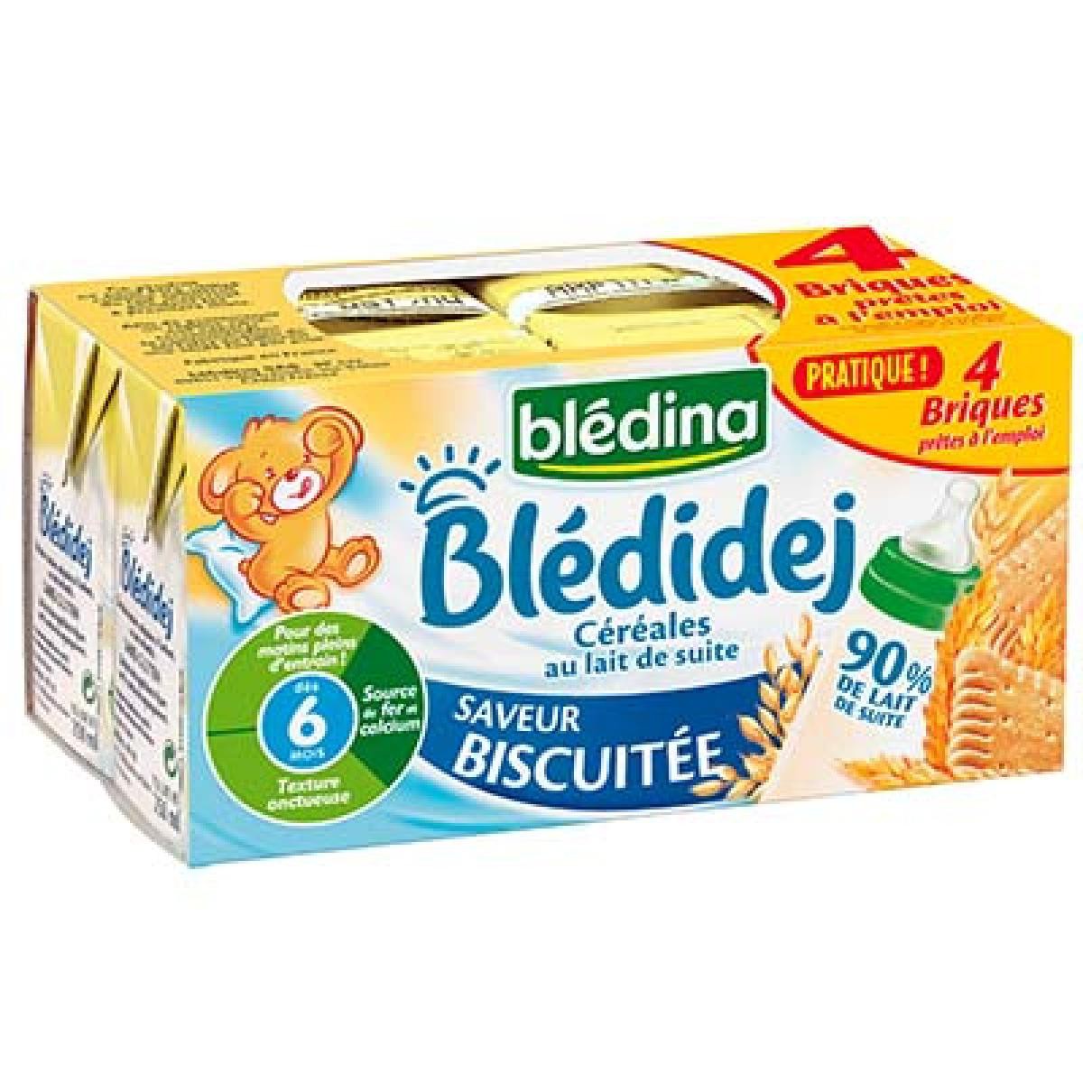 Blédidej saveur biscuit dès 6 mois x4 briques 1L - BLÉDINA BLÉDINA  3041090013928 : Netto Le Teil – Supermarché & Drive