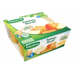Pack 4X100G Compotine Pomme/Biscuit Bledina